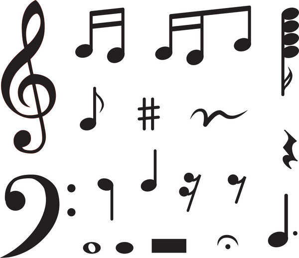 Icon set of musical notes. vector illustration