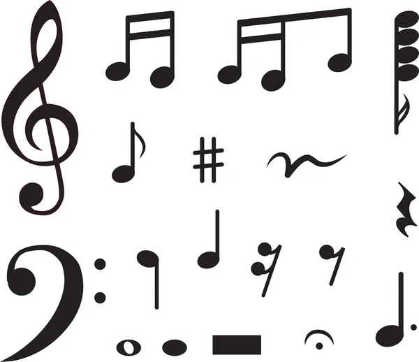 Набір піктограм музичних нот. Векторна ілюстрація — стоковий вектор