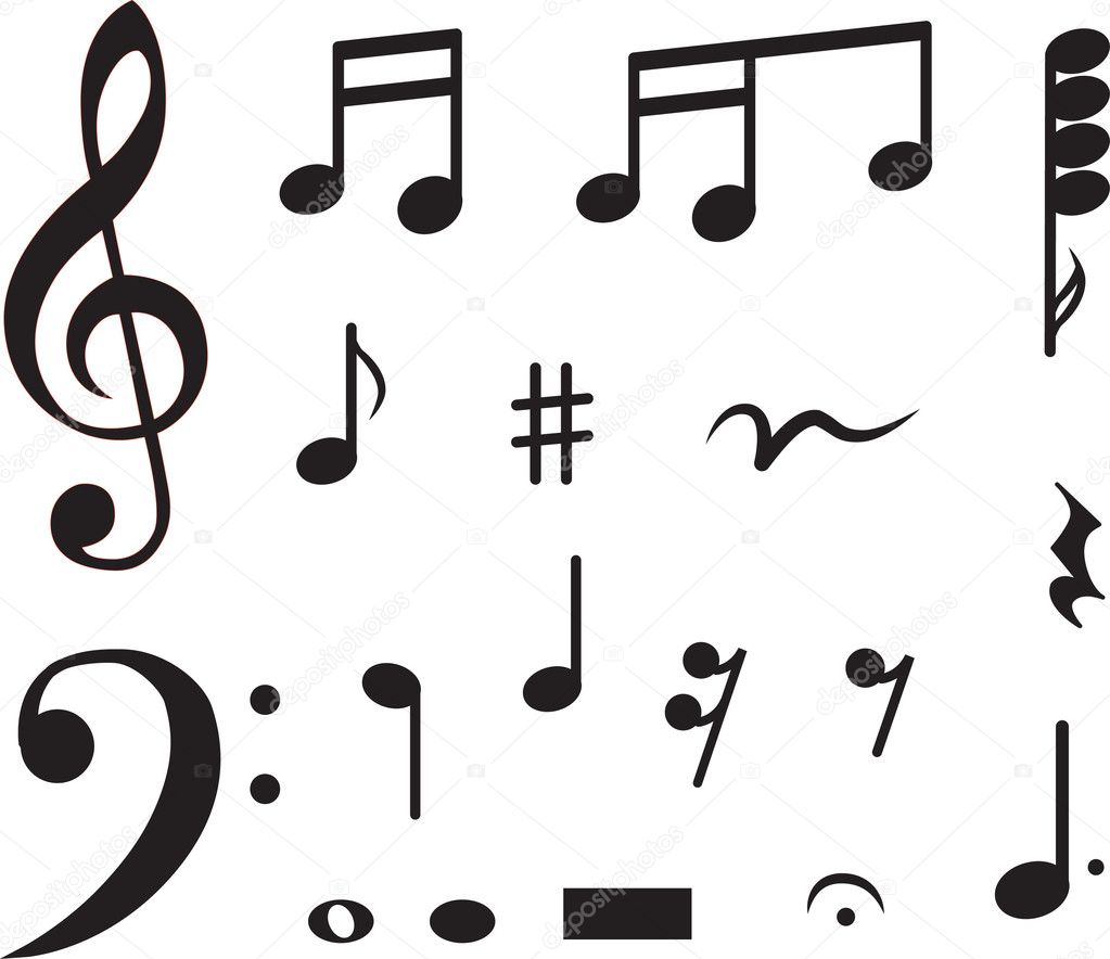 Icon set of musical notes. vector illustration — Stock Vector © marina ...