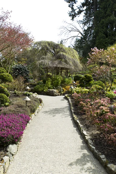 Stezka k baráku v japonské zahradě — Stock fotografie