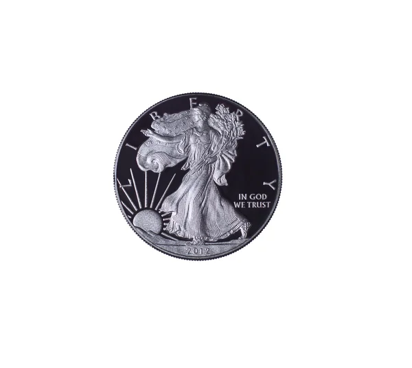 2012 року Сполучені Штати Срібний долар чистого срібла — стокове фото