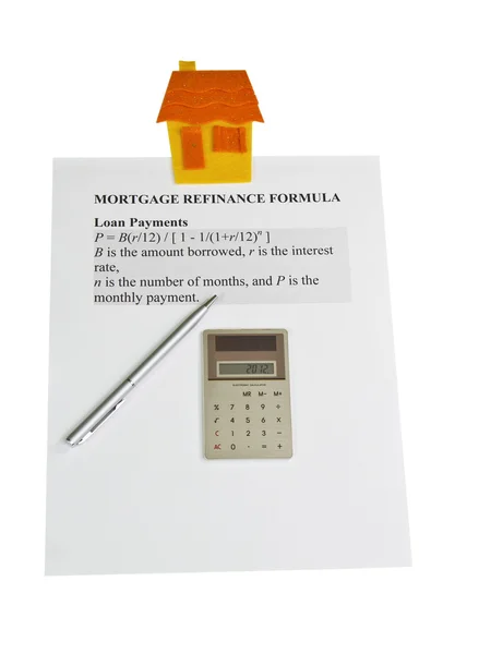 Fórmula de refinanciamento hipotecário — Fotografia de Stock