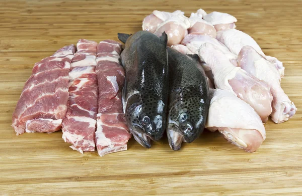 Fish pork and Chicken — Stock Photo, Image
