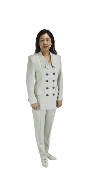 白の衣装でのビジネスの女性 — ストック写真