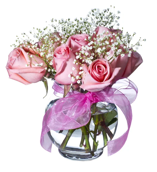 Pink Roses on White Background — Stock Photo, Image