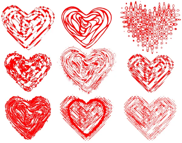 Ensemble de cœurs d'amour, vecteur — Image vectorielle