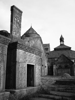 haghpat Manastırı, Ermenistan'ın siyah-beyaz fotoğrafı