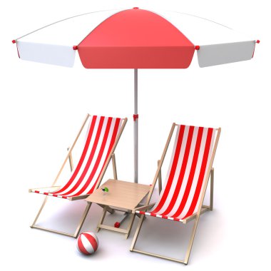Deck chairs clipart