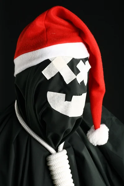 Santa claus černé mime — Stock fotografie