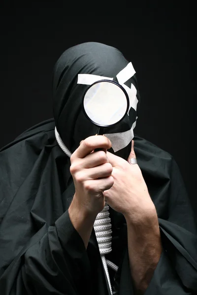 拡大鏡を黒 mime — ストック写真