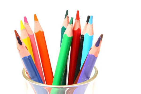 Färg penna i glas — Stockfoto