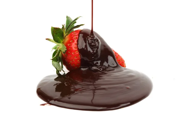 Φράουλα στη σοκολάτα — Φωτογραφία Αρχείου