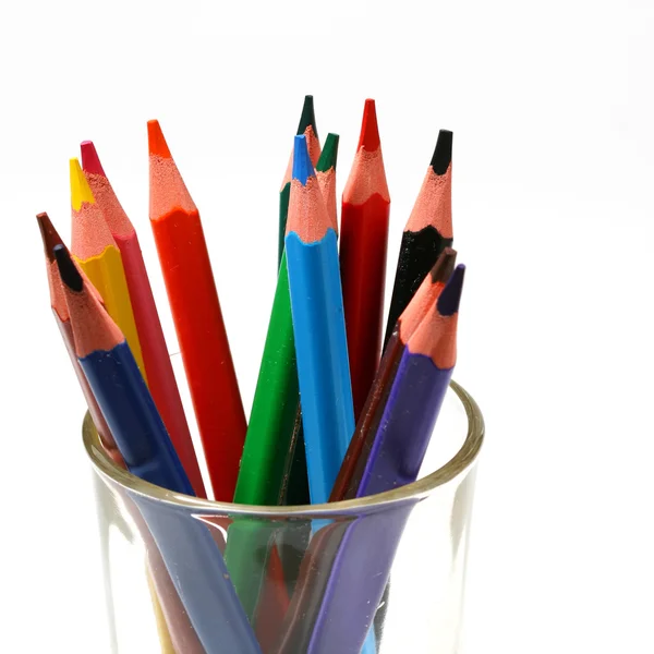 Color pencil in glass — Stock Photo, Image
