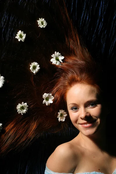 Vlasy bílé květy — Stock fotografie