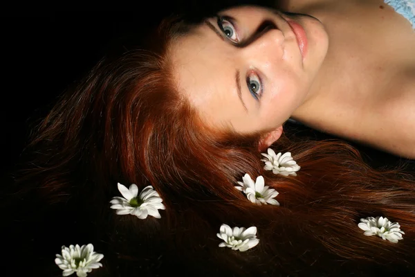 Haar weiße Blüten — Stockfoto