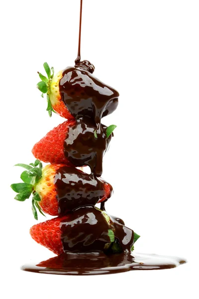 Pila de fresa en chocolate — Foto de Stock