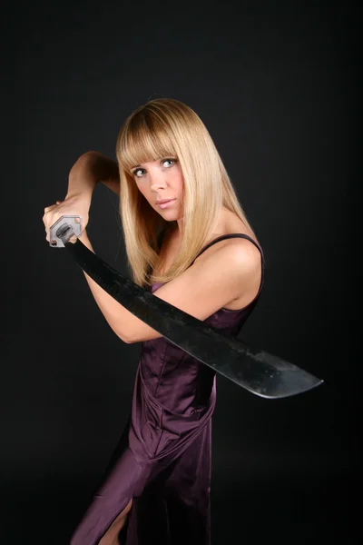 Rapariga espada — Fotografia de Stock