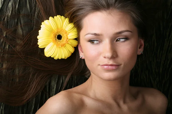 Włosy żółte kwiaty — Zdjęcie stockowe