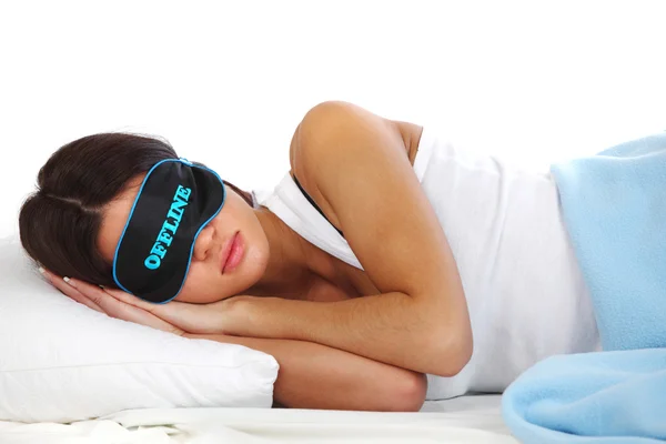 Offline sleeping woman — Stock Photo, Image