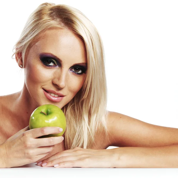 Chica con una manzana —  Fotos de Stock