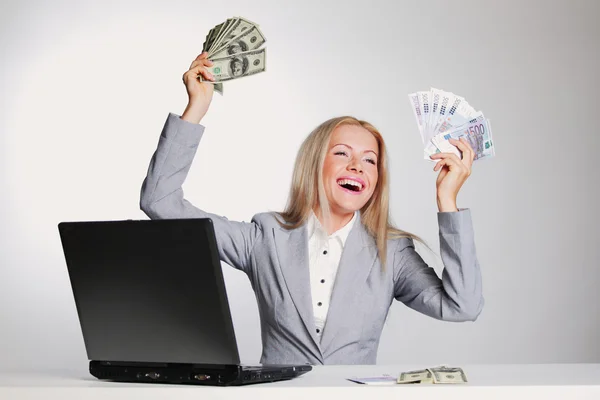 Stock image Business woman dollar in hands