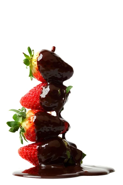 Strawberry stack i choklad — Stockfoto