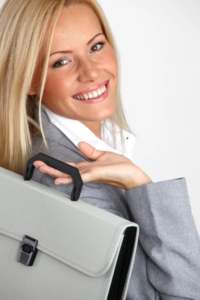 Business woman with case — Stock Photo, Image