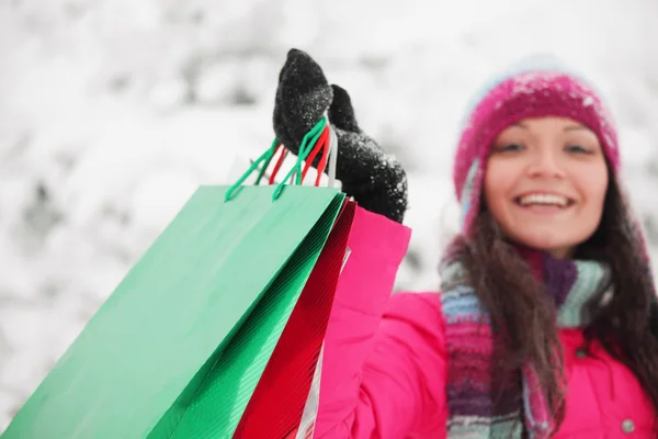 Compras de inverno — Fotografia de Stock