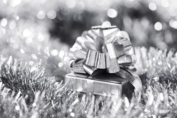 การ์ดคริสต์มาสสีเงิน — ภาพถ่ายสต็อก