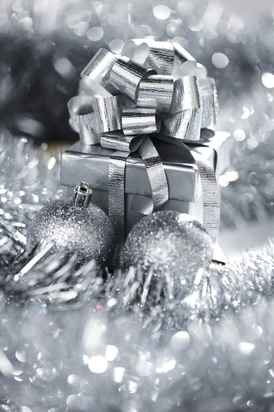 Gümüş Noel kartı — Stok fotoğraf