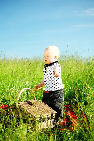 野餐的男孩 — 图库照片