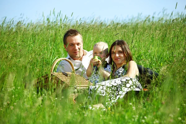 Boldog családi piknik — Stock Fotó
