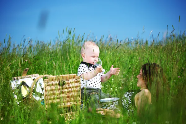 Szczęśliwy piknik rodzinny — Zdjęcie stockowe