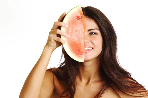 Eten watermeloen — Stockfoto