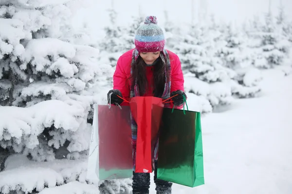 Compras de inverno — Fotografia de Stock