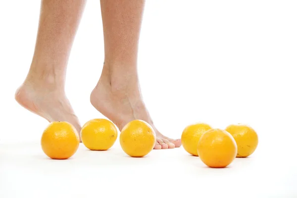 Ножные апельсины — стоковое фото