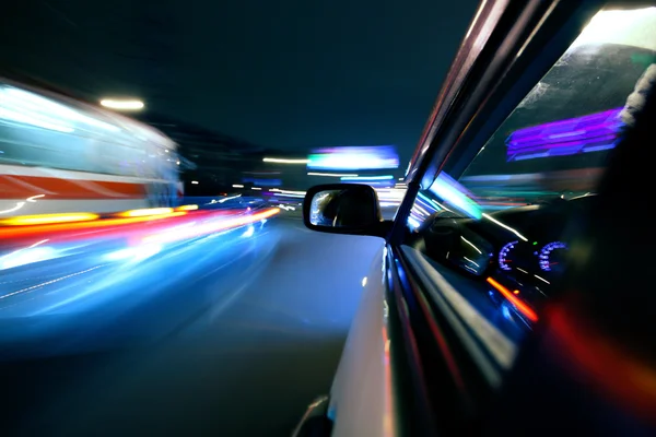 Nacht auto rijden — Stockfoto