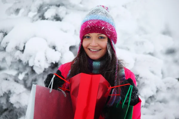 Vinter shopping — Stockfoto