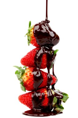 Strawberry stack in chocolate clipart