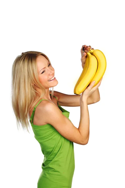 Kobieta i banany — Zdjęcie stockowe