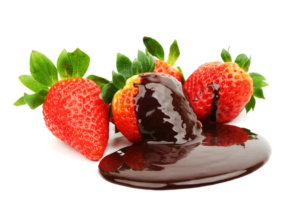 Csokoládé, eper — Stock Fotó