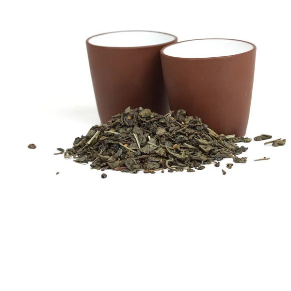 Taza de té verde aislada — Foto de Stock
