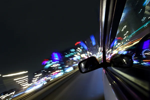 夜の車のドライブ — ストック写真