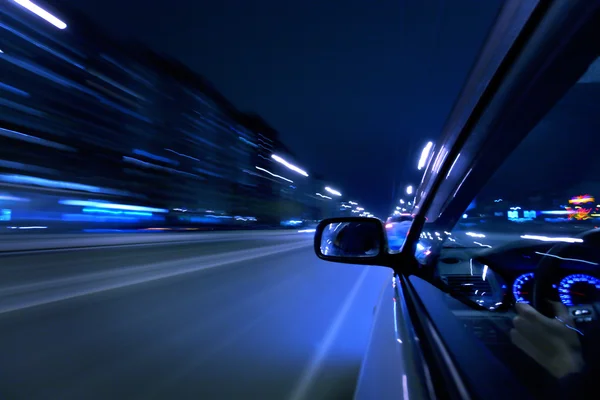 Guida notturna in auto — Foto Stock