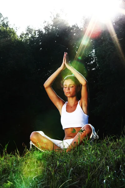 Lotus Yoga Sonnenaufgang — Stockfoto