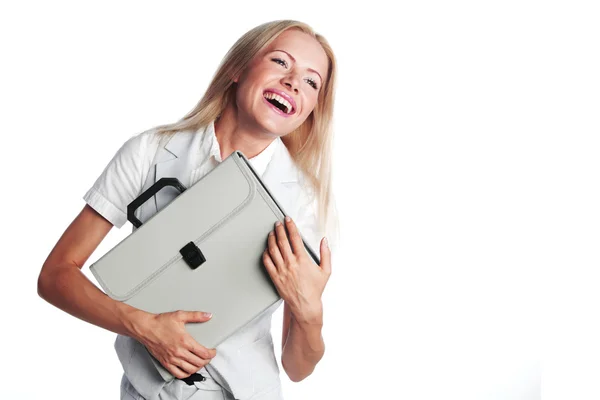 Business woman with a briefcase — Stock Photo, Image