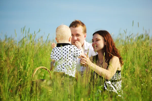 Picnic familiar feliz — Foto de Stock