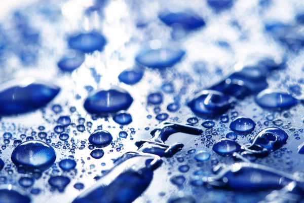 Blå vattendroppar — Stockfoto