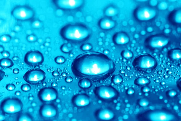 Kék vízcseppek — Stock Fotó