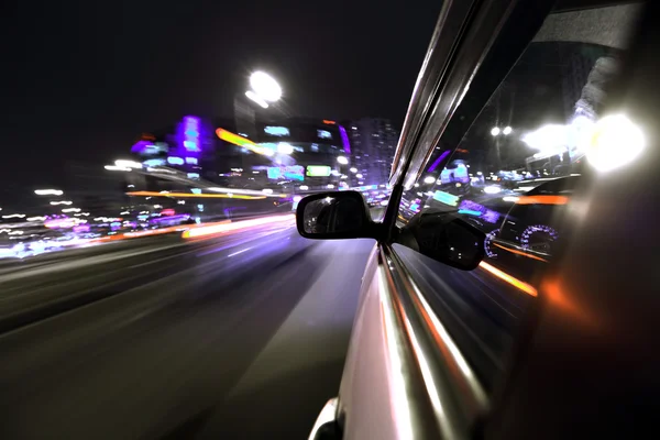 밤 차 드라이브 — 스톡 사진